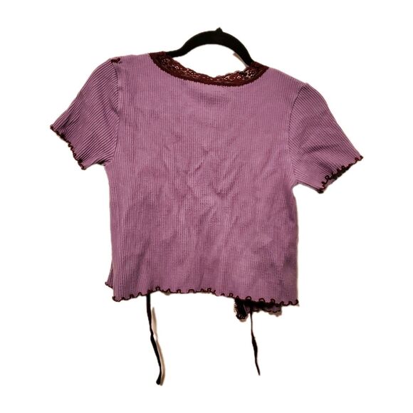 FOREVER 21 Y2K Balletcore Coquette Lavendar  Bolero Tie Front Cardigan Crop M/L - Picture 7 of 7